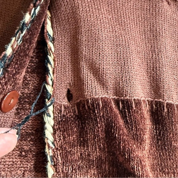 Women's Brown Leopard Print Beaded Cardigan Size Medium - Picture 5 of 10